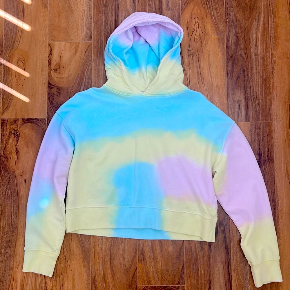 FRANKIE’S BIKINIS Burl Sweatshirt Rainbow Tie Dye / Blue Pink yellow/ M women